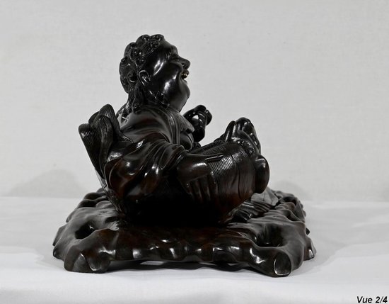 Set di Buddha e vassoi in palissandro, Cina - Fine XIX secolo