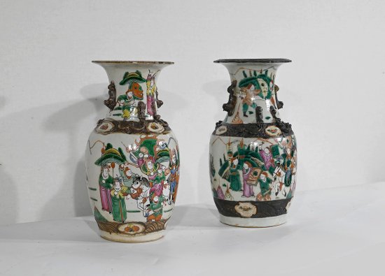 Pair of Nanjing Porcelain Vases, China - Late 19th century