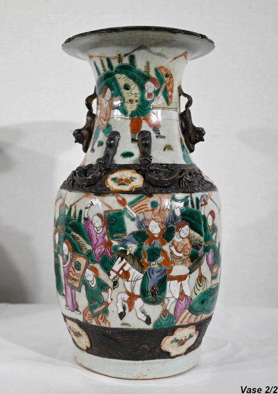 Pair of Nanjing Porcelain Vases, China - Late 19th century