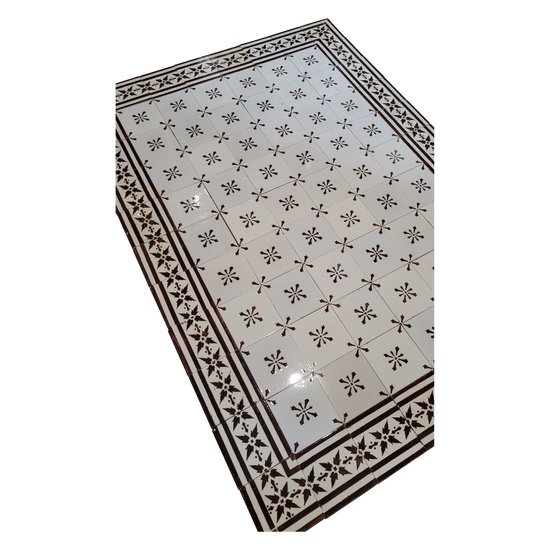 DESVRES Antique, Ensemble de 88 Carrelages Carreaux Français Epoque Napoléon III, Anciens Carrelages,Carreaux DESVRES (motif 47.6x34.6 inch)