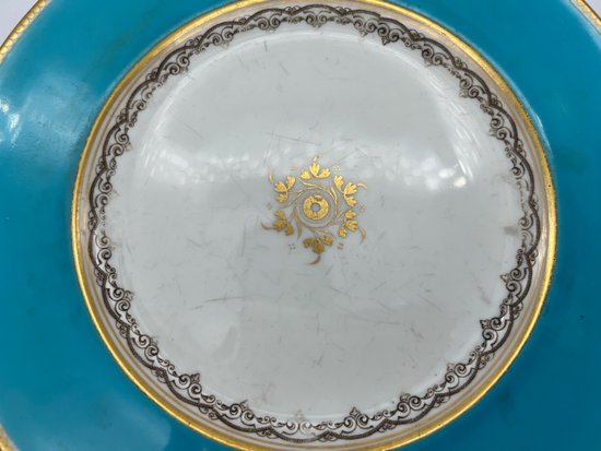 Set of 2 porcelain plates from Paris