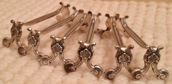 6 Christofle silver-plated knife holders, Marie-Antoinette model