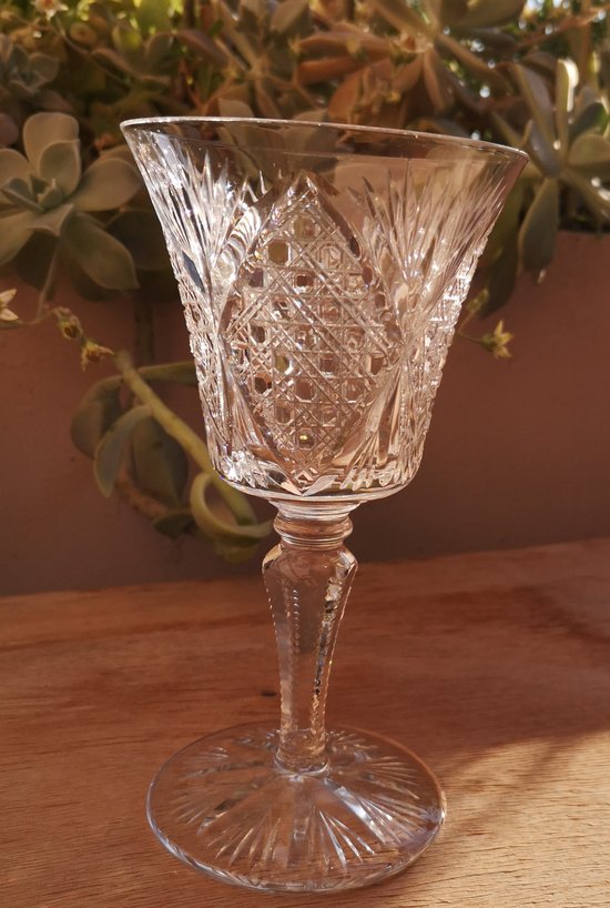 6 bicchieri da vino bianco in cristallo molato Saint-Louis (rif C 0054)