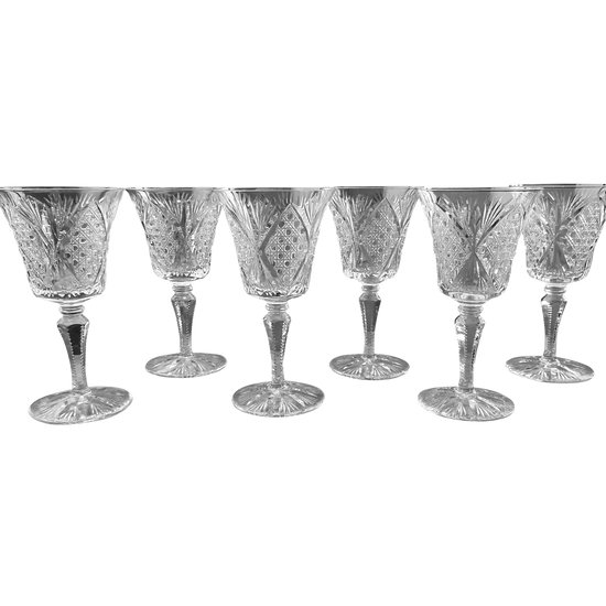 6 white wine glasses in Saint-Louis cut crystal (ref C 0054)