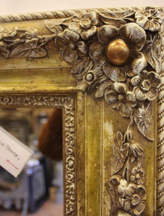 Large Antique Gold, Patina And Mercury Fireplace Mirror 103 X 148 Cm