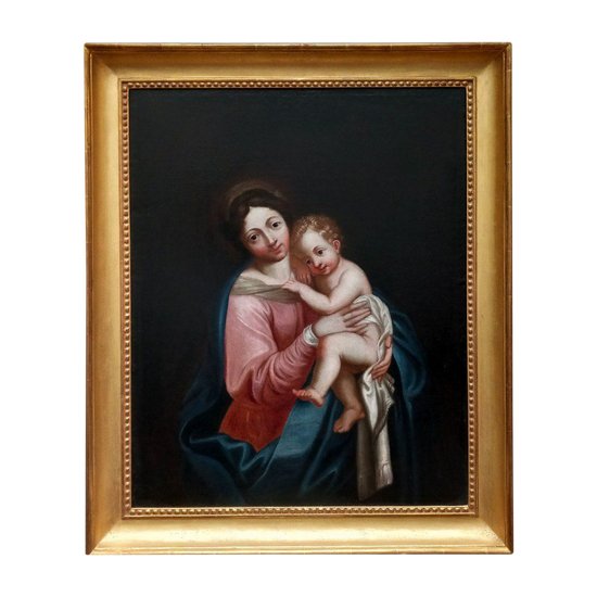 Tableau Vierge à l'Enfant 18 Eme