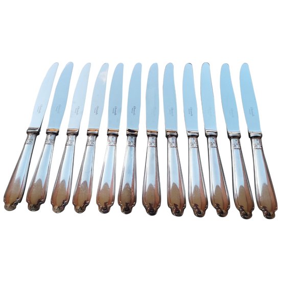 12 table knives model Pompadour goldsmith Christofle