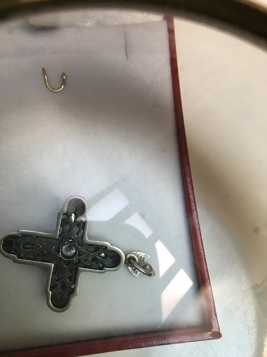 Pendant circa 1920 in silver with gold tips