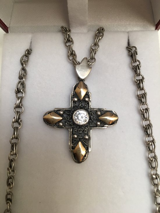 Pendant circa 1920 in silver with gold tips
