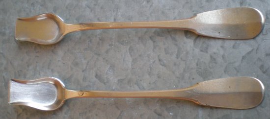 Pair of solid silver salt shovels old man monograms Toulouse guarantee (Ref A 0120)