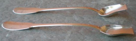 Pair of solid silver salt shovels old man monograms Toulouse guarantee (Ref A 0120)