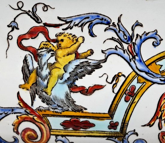 Planter in Gien earthenware, Renaissance style - Early XXth century