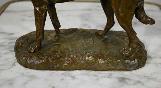 Bronzo "Il pastore tedesco", dopo P-A. Laplanche - Inizio del XX secolo