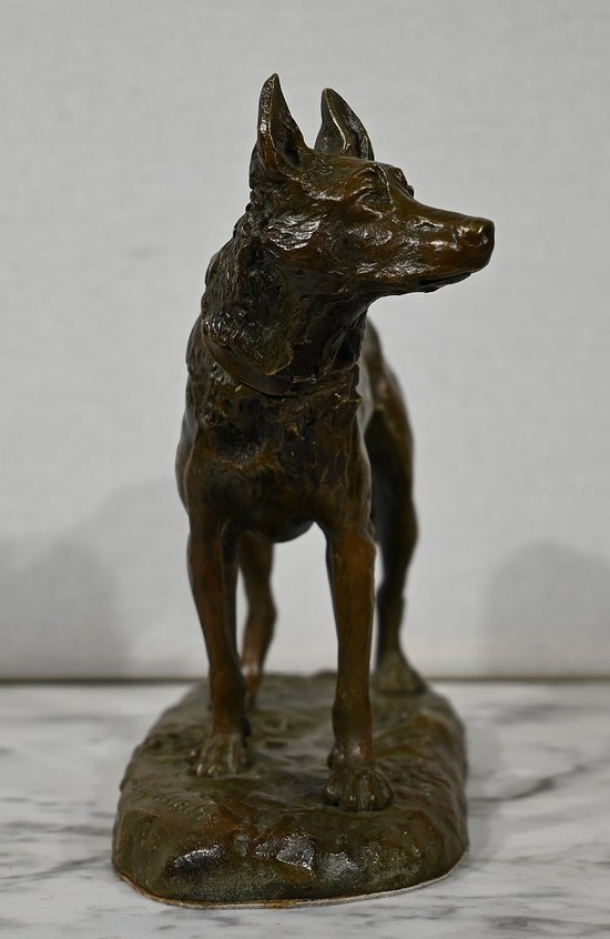 Bronzo "Il pastore tedesco", dopo P-A. Laplanche - Inizio del XX secolo