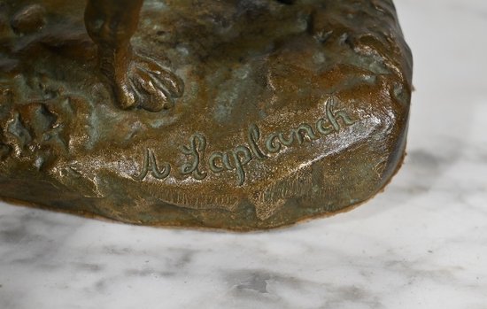 Bronzo "Il pastore tedesco", dopo P-A. Laplanche - Inizio del XX secolo