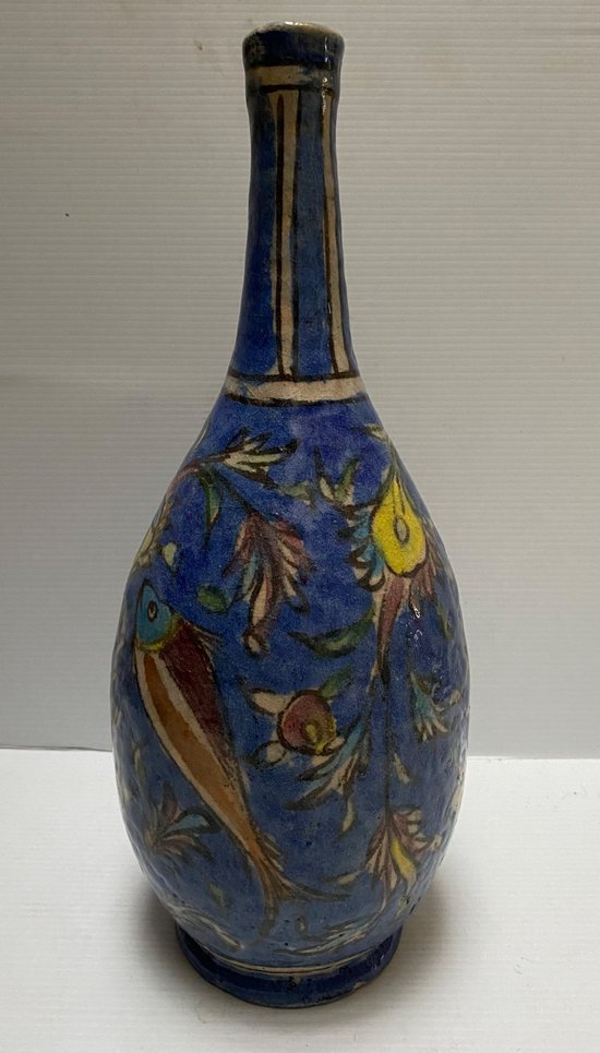 PAINTED GLAZED TERRACOTTA VASE