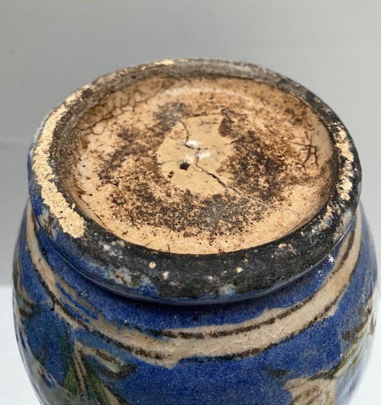 PAINTED GLAZED TERRACOTTA VASE