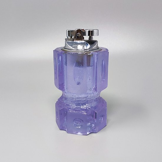 1970 Superbe ensemble à fumer violet d'Antonio Imperatore en verre de Murano. Fabriqué en Italie