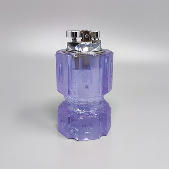 1970 Superbe ensemble à fumer violet d'Antonio Imperatore en verre de Murano. Fabriqué en Italie
