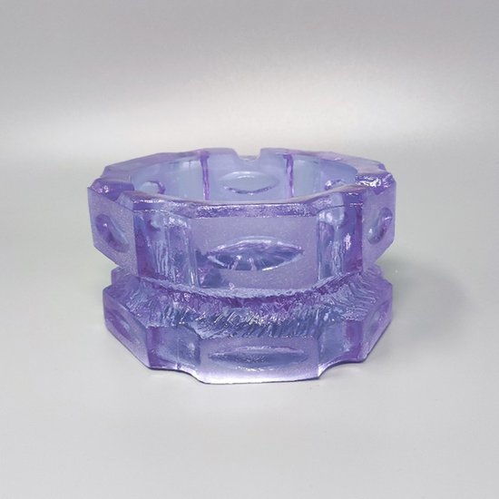 1970 Superbe ensemble à fumer violet d'Antonio Imperatore en verre de Murano. Fabriqué en Italie