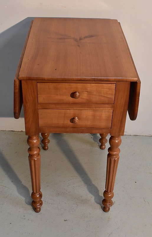 Petite Table de Salon à volets en Merisier massif, époque Louis-Philippe - XIXe