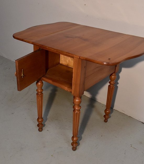 Petite Table de Salon à volets en Merisier massif, époque Louis-Philippe - XIXe