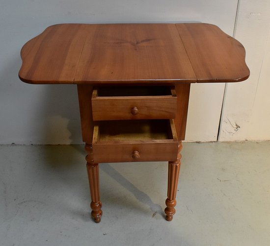 Petite Table de Salon à volets en Merisier massif, époque Louis-Philippe - XIXe
