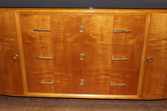 Credenza in legno chiaro d'epoca Art Déco 1930 circa