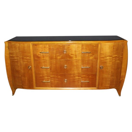 Credenza in legno chiaro d'epoca Art Déco 1930 circa