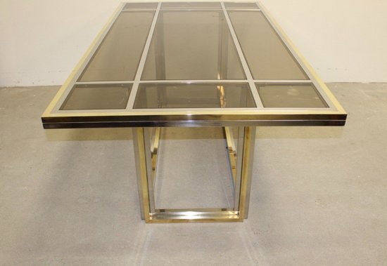 Dining Table And Chrome And Brass By Romeo Rega About 1970