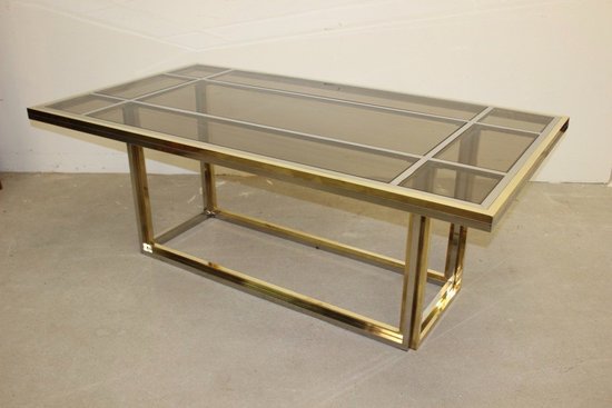 Dining Table And Chrome And Brass By Romeo Rega About 1970
