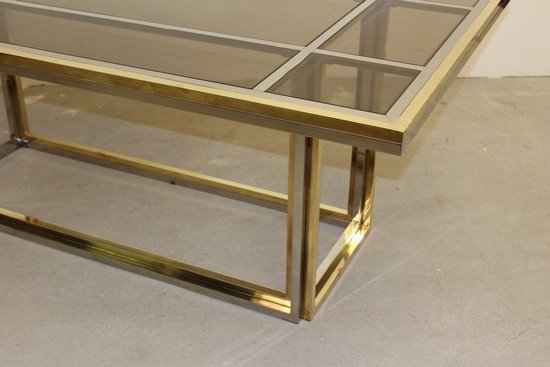 Dining Table And Chrome And Brass By Romeo Rega About 1970
