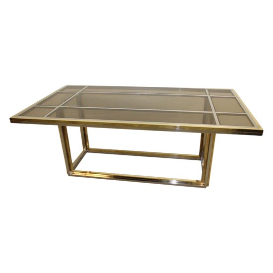 Dining Table And Chrome And Brass By Romeo Rega About 1970