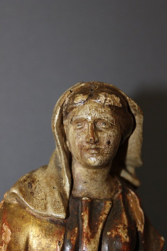 Sculpture of a Saint in Polychromed and Gilded Wood XVIII
