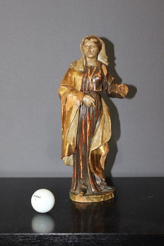 Sculpture of a Saint in Polychromed and Gilded Wood XVIII