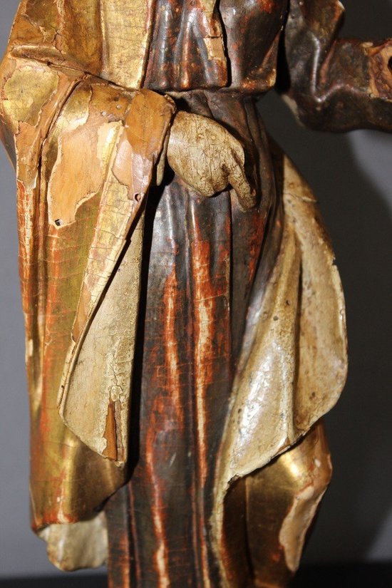 Sculpture of a Saint in Polychromed and Gilded Wood XVIII