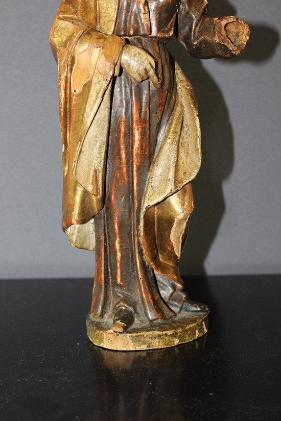 Sculpture of a Saint in Polychromed and Gilded Wood XVIII