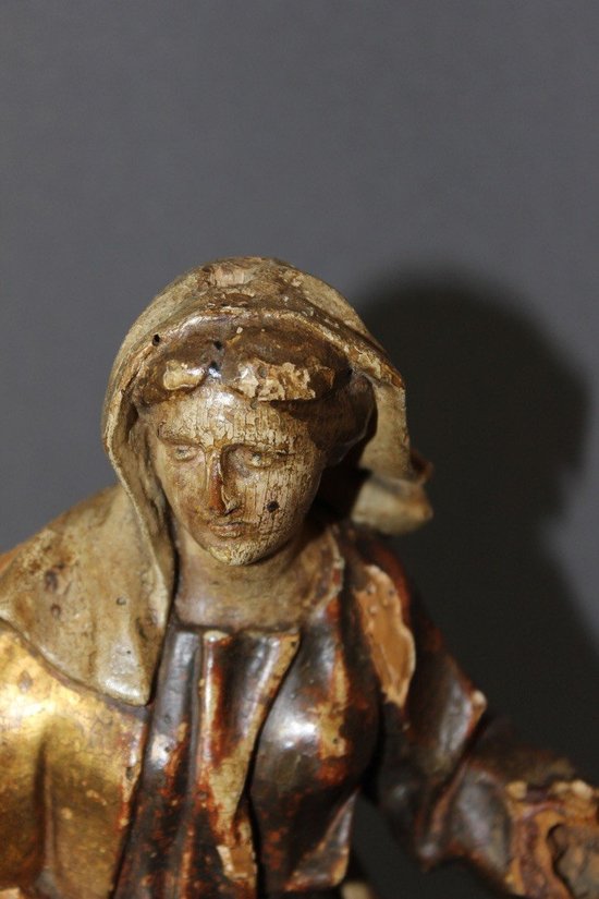 Sculpture of a Saint in Polychromed and Gilded Wood XVIII