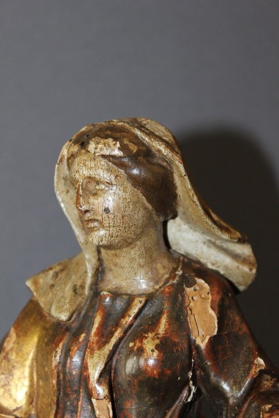 Sculpture of a Saint in Polychromed and Gilded Wood XVIII