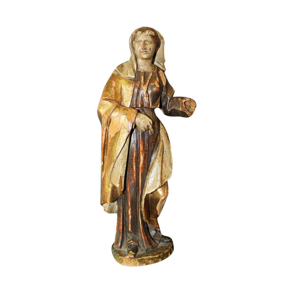 Sculpture of a Saint in Polychromed and Gilded Wood XVIII