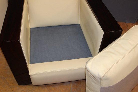 Paire De Fauteuils De Style Art Déco En Palissandre Et Cuir