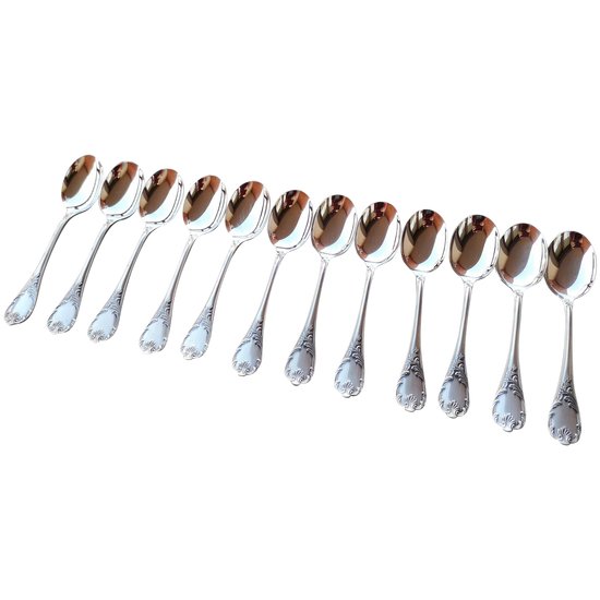 12 silver plated ice cream spoons model Marly Christofle silverware