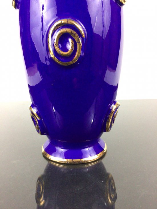 Vase in earthenware of Longwy Art Deco