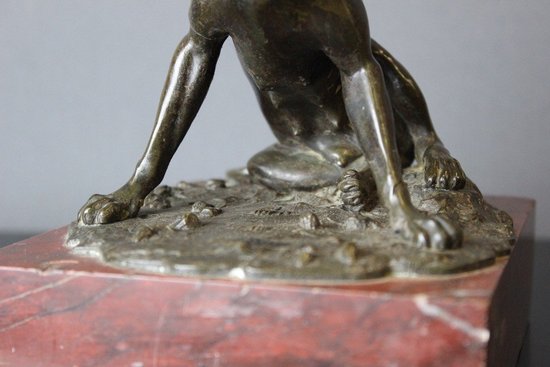 Chien De Chasse En Bronze XIX