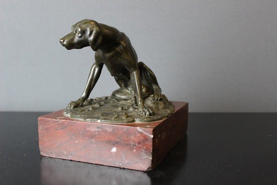 Chien De Chasse En Bronze XIX