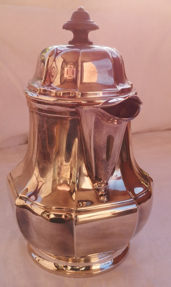 CHRISTOFLE art deco caffè servizio da tè collare in argento massiccio