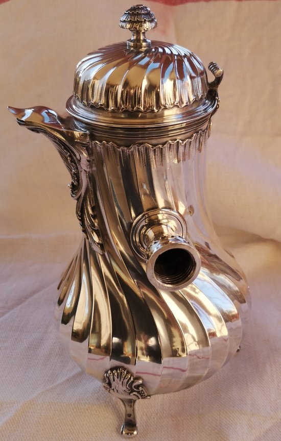Solid silver jug / chocolate maker punch neck brace model dimensions "Tors"