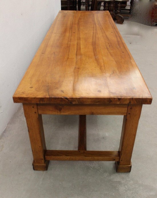 Grande Table De Communauté En Noyer Et Chêne XIX