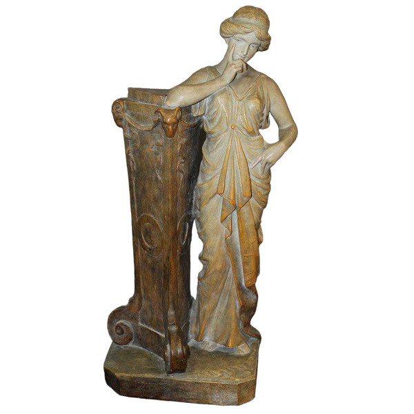 Terracotta policroma raffigurante una donna 1900 ca.