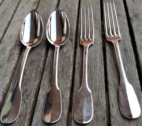2 cutlery (4 pieces) in solid silver minerve module old Paris goldsmith ODIOT